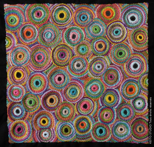broder des miroirs cerclés de fils de toutes les couleurs sac centre de coussin Kit broderie carré Eshana par KEITO STUDIO