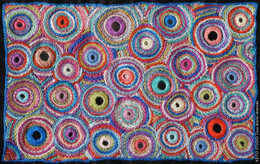 broder des miroirs dans un rectangle rabat de sac bordure de poche Kit broderie rectangle Kashmira par KEITO STUDIO