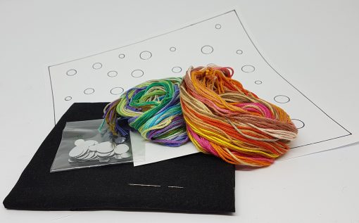 kit broderie indienne miroirs paillettes argentées par KEITO STUDIO