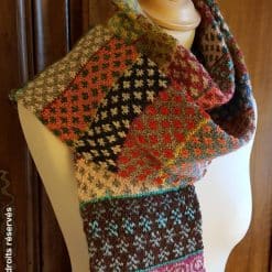 écharpe double jacquard multicolore