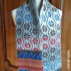 écharpe homme tons gris dégradés carmin brun et bleus