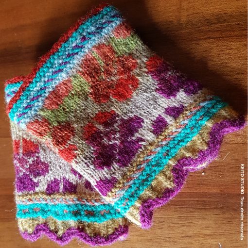 poignets bien au chaud avec ces manchettes tricotées en jacquard nordique couleurs chaudes