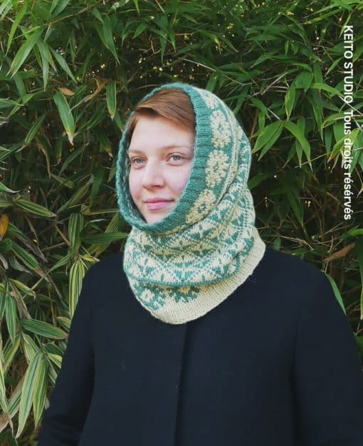 tour de cou capuche motifs jacquard