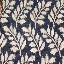 jacquard main col tube bleu et crème