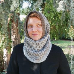 tour de cou capuche en jacquard motifs scandinaves