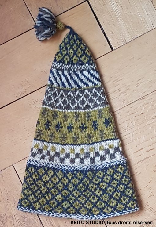 bonnet 4 tailles jacquard tricot style estonien