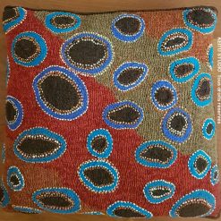 inspiration aborigène coussin tricot rebord