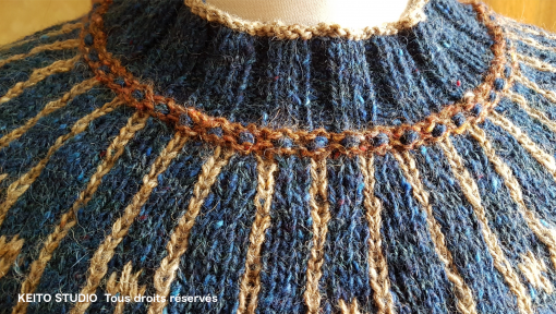 pull jacquard bleu marine