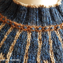pull jacquard bleu marine