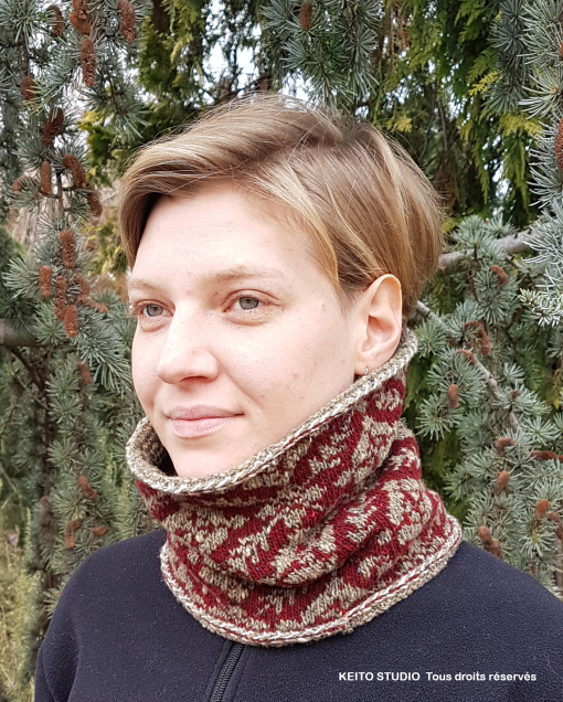 tour de cou en jacquard motif norvégien