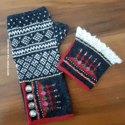 mitaines et chauffe-poignets Arvhild en jacquard norvégien