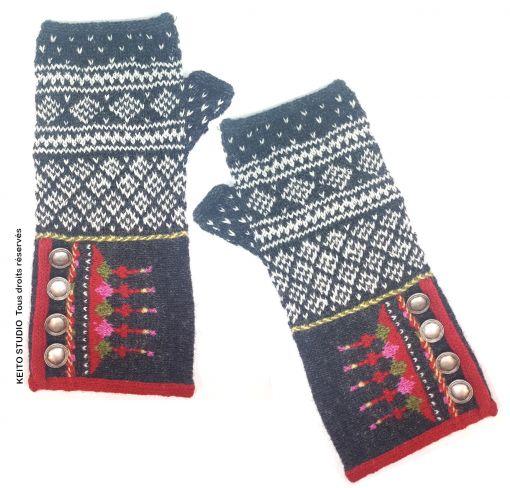 mitaines tricotées jacquard style norvégien