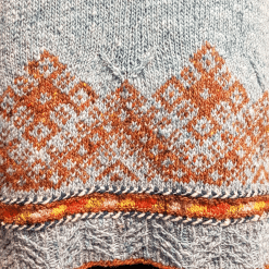 pull raglan bleu jacquard / pull Melina par Keito Studio