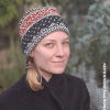 Toque en jacquard façon Setesdal, en gris et rouille.